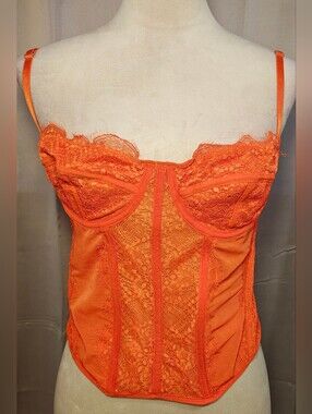 Y2K Orange Fairycore Dealmore Corset Top.